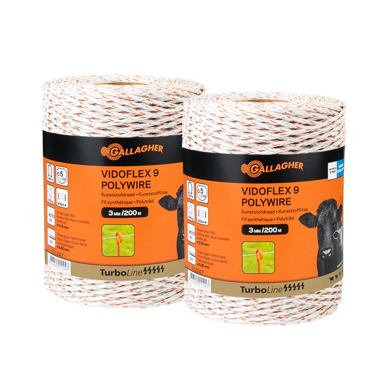 Eltråd TurboLine 9 plus Duo, vit 2x200m