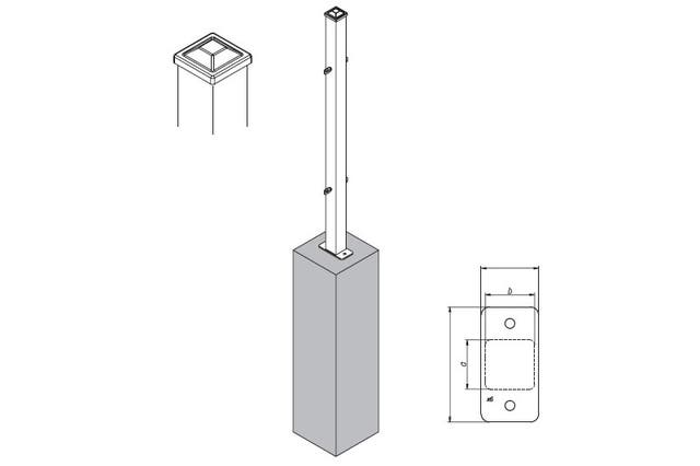 Hörnstolpe FP-900mm (60x60)