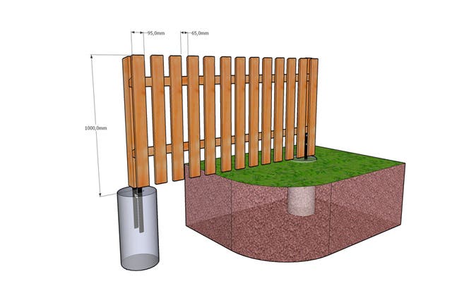 Trästaket imp. 25m/1m/Rak